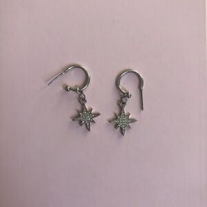 Silver Star Dangle Earrings